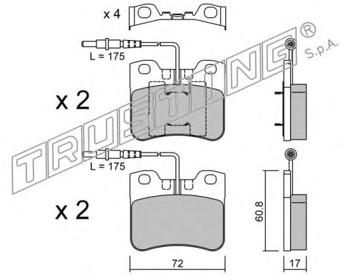 Комплект тормозных колодок, дисковый тормоз 062.0