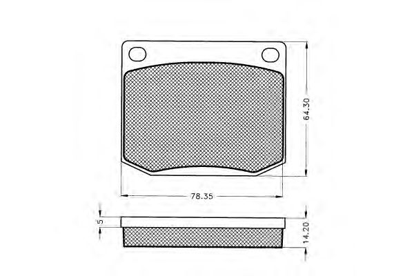 Комплект тормозных колодок, дисковый тормоз 7.071
