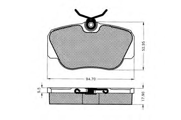 Комплект тормозных колодок, дисковый тормоз 7.114