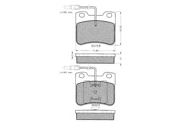 Комплект тормозных колодок, дисковый тормоз 7.186S