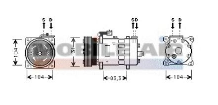 Compressor, airconditioning 6002K156