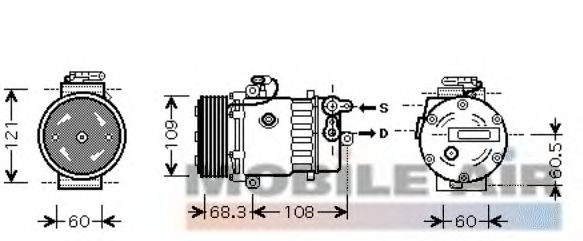 Compressor, airconditioning 6037K464