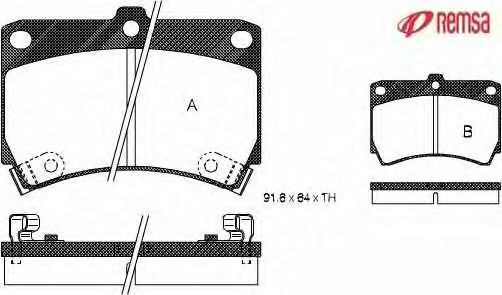 Комплект тормозных колодок, дисковый тормоз 0212.12