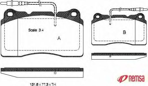 Комплект тормозных колодок, дисковый тормоз 0666.14