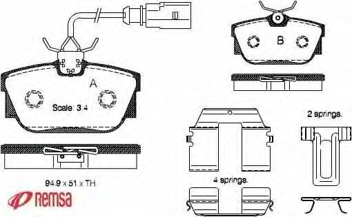 Комплект тормозных колодок, дисковый тормоз 0767.12