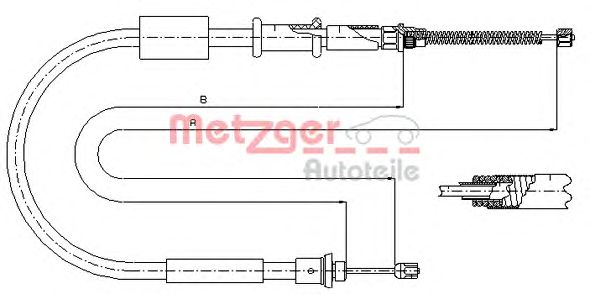 Cable, parking brake 321.6