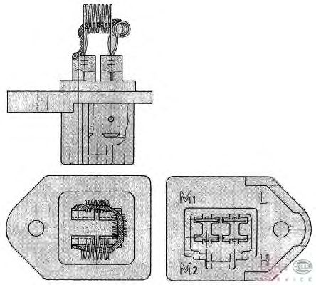 Resistor, interior blower 9ML 351 303-301