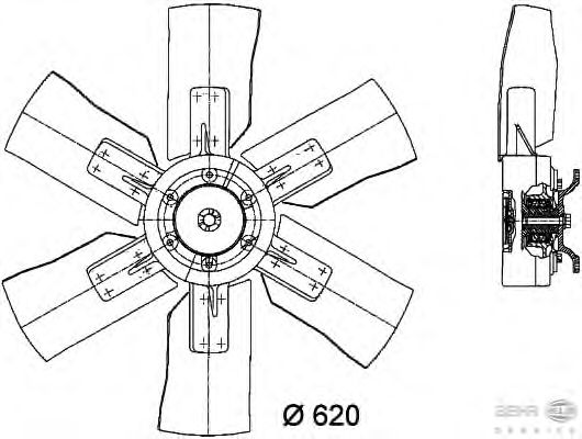 Вентилятор, охлаждение двигателя 8MV 376 731-201