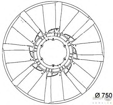 ventilatorhjul, motorkjøling 8MV 376 757-101