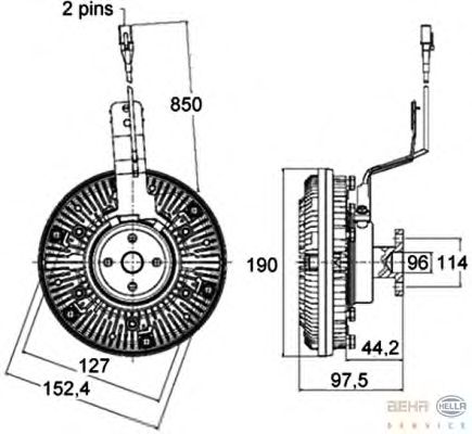 Koppeling, radiateurventilator 8MV 376 758-491