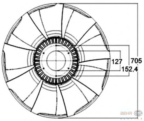 Fan Wheel, engine cooling 8MV 376 758-561