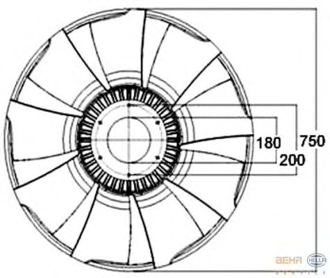Fan Wheel, engine cooling 8MV 376 758-571