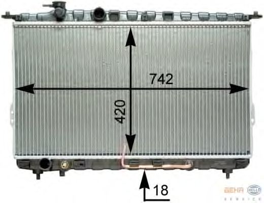 Radiador, refrigeración del motor 8MK 376 762-241