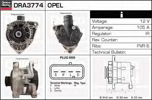 Alternador DRA3774