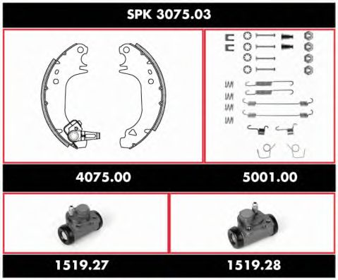 Комплект тормозов, барабанный тормозной механизм SPK 3075.03