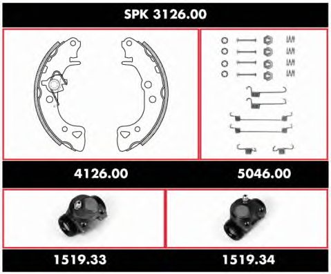 Brake Set, drum brakes SPK 3126.00
