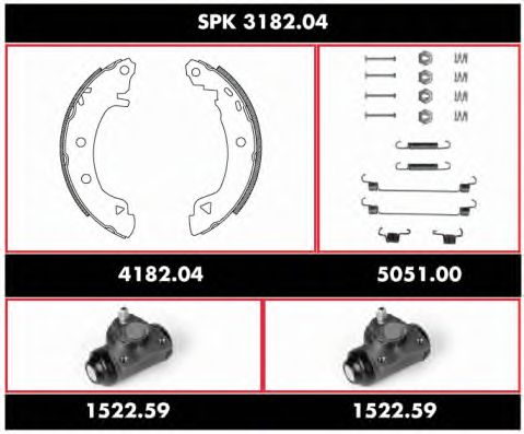 Brake Set, drum brakes SPK 3182.04