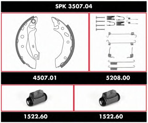Brake Set, drum brakes SPK 3507.04