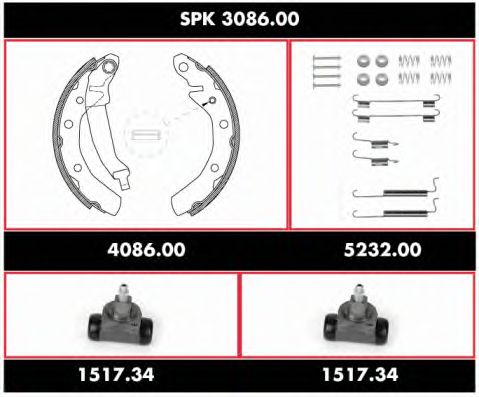 Brake Set, drum brakes SPK 3086.00