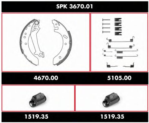 Brake Set, drum brakes SPK 3670.01