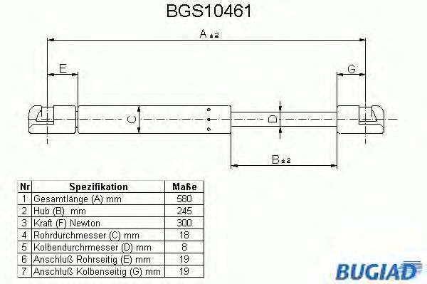 Gazli amortisör, Bagaj/Yükleme bölümü BGS10461