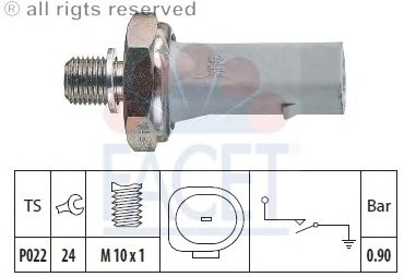 Interruptor de control de la presión de aceite 7.0134