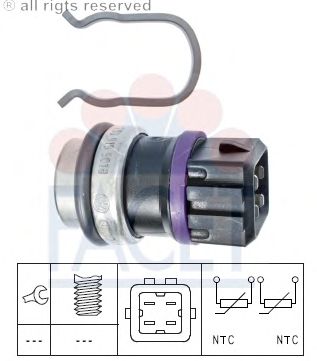 Kølevæsketemperatur-sensor; Sensor, kølevæsketemp.; Sensor, kølevæsketemp. 7.3353