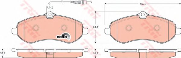 Комплект тормозных колодок, дисковый тормоз GDB1718