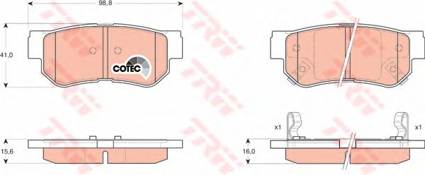 Комплект тормозных колодок, дисковый тормоз GDB3284