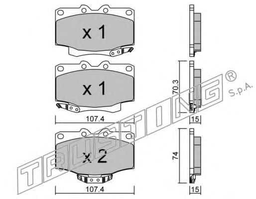 Комплект тормозных колодок, дисковый тормоз 155.0