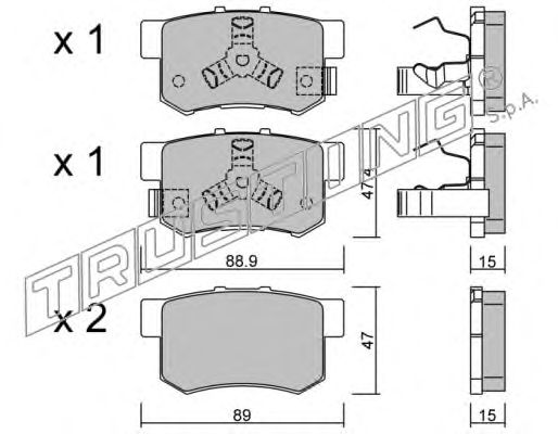 Комплект тормозных колодок, дисковый тормоз 176.1