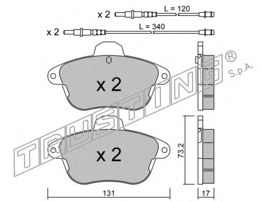 Комплект тормозных колодок, дисковый тормоз 191.1
