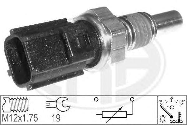 Sensor, temperatura do líquido de refrigeração 330584
