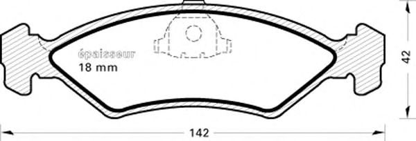 Комплект тормозных колодок, дисковый тормоз 190