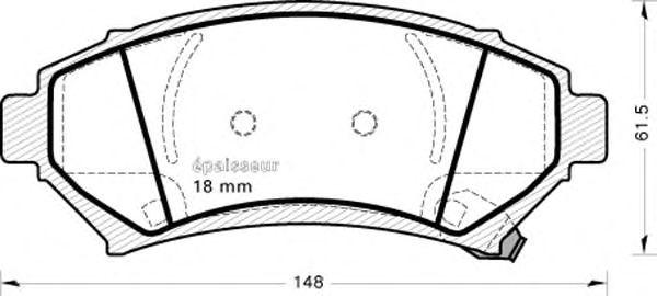 Комплект тормозных колодок, дисковый тормоз 441