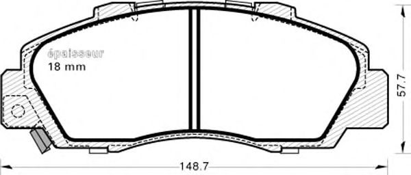 Комплект тормозных колодок, дисковый тормоз 582