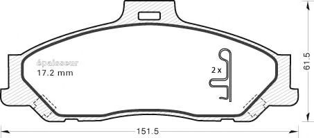 Комплект тормозных колодок, дисковый тормоз 1039