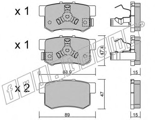 Kit de plaquettes de frein, frein à disque 176.1