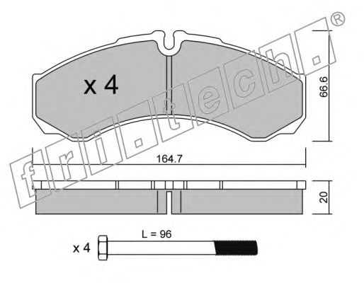Комплект тормозных колодок, дисковый тормоз 221.0