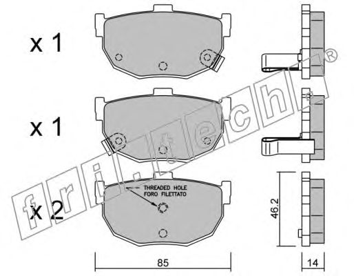 Комплект тормозных колодок, дисковый тормоз 371.1
