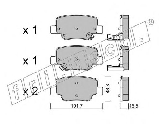 Комплект тормозных колодок, дисковый тормоз 897.0