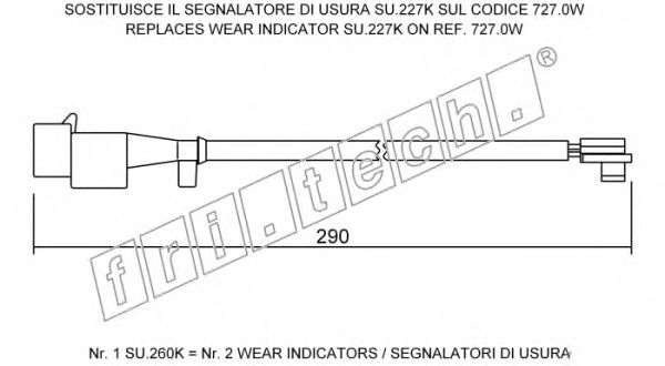 Сигнализатор, износ тормозных колодок SU.260K