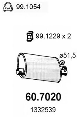 Глушитель выхлопных газов конечный 60.7020