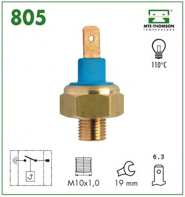 термовыключатель, сигнальная лампа охлаждающей жидкости 805