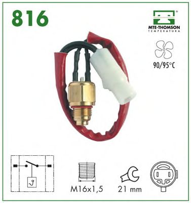 Interrupteur de température, ventilateur de radiateur 816