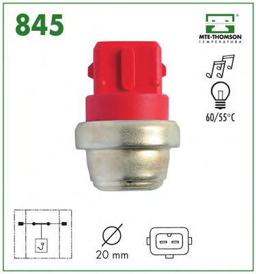Temperature Switch, coolant warning lamp 845