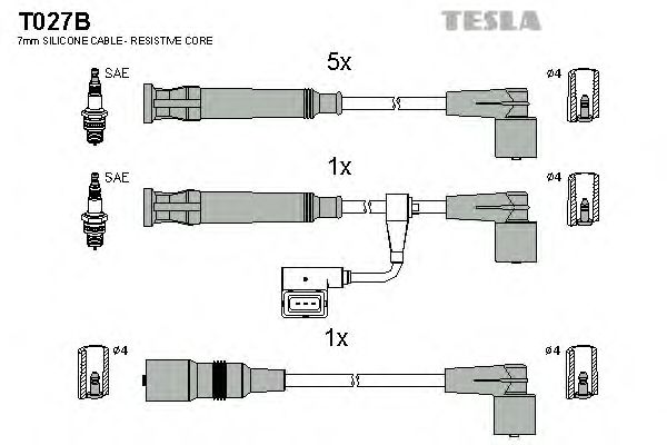 Juego de cables de encendido T027B