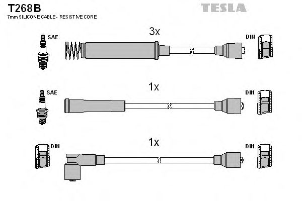 Комплект проводов зажигания T268B