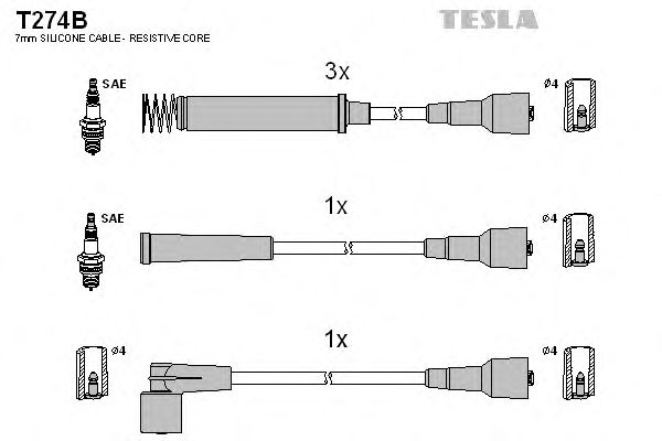 Комплект проводов зажигания T274B
