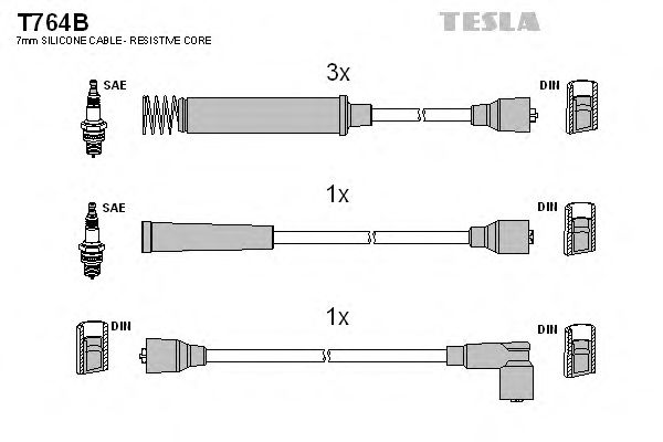 Комплект проводов зажигания T764B